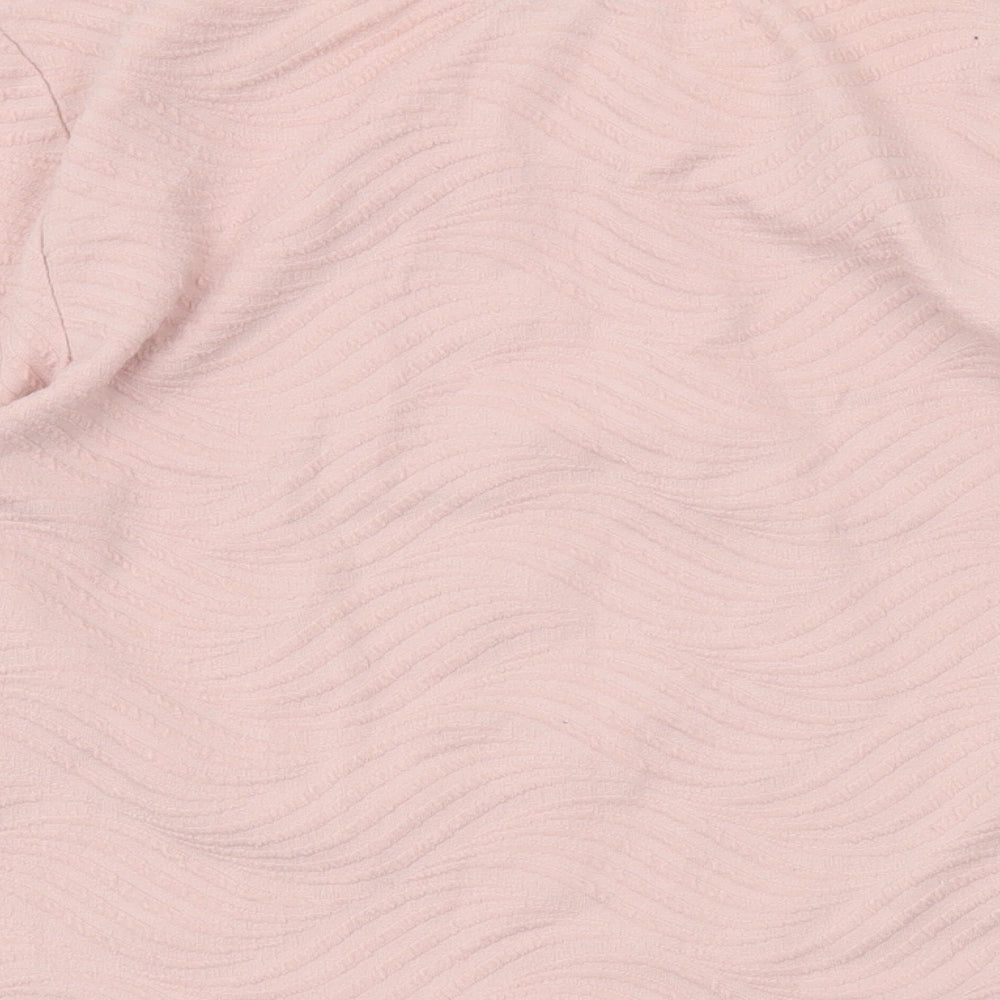 BHS Womens Pink Polyester Basic Blouse Size 12 Scoop Neck