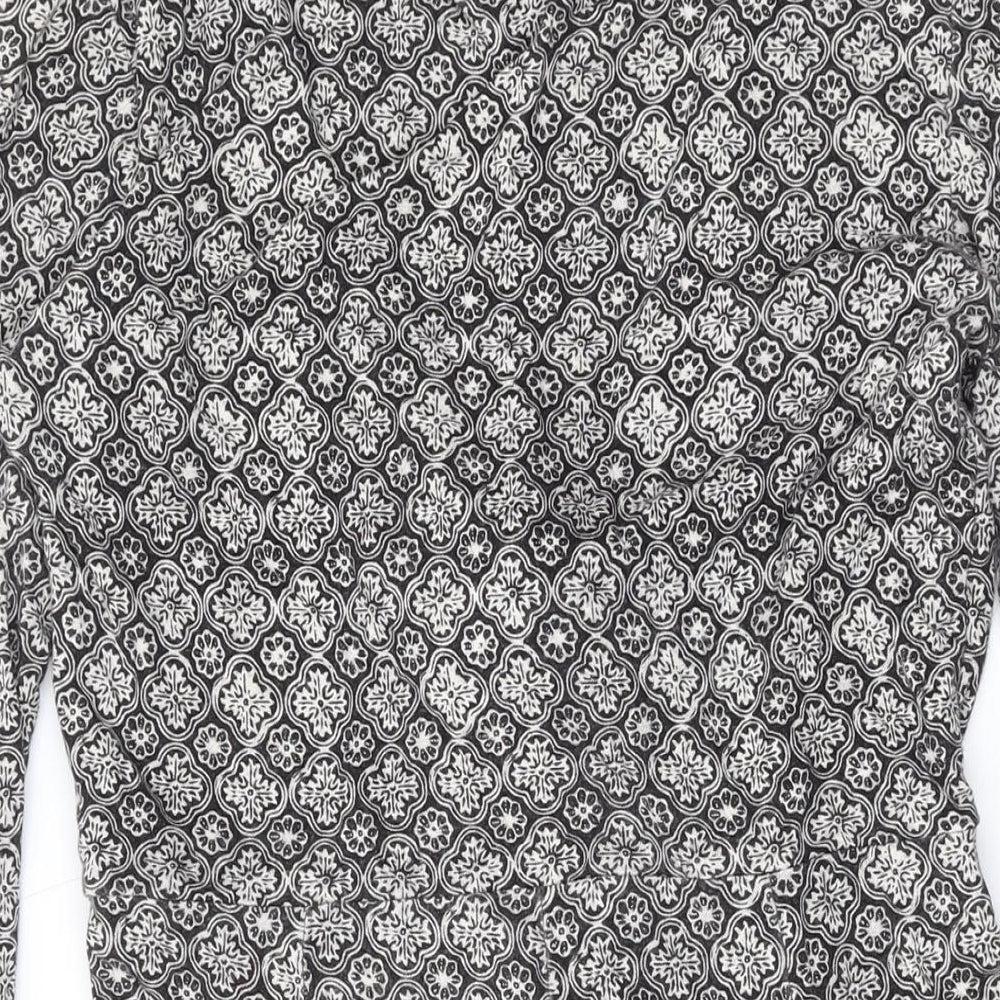 American Eagle Outfitters Womens Black Geometric Cotton Playsuit One-Piece Size M Pullover