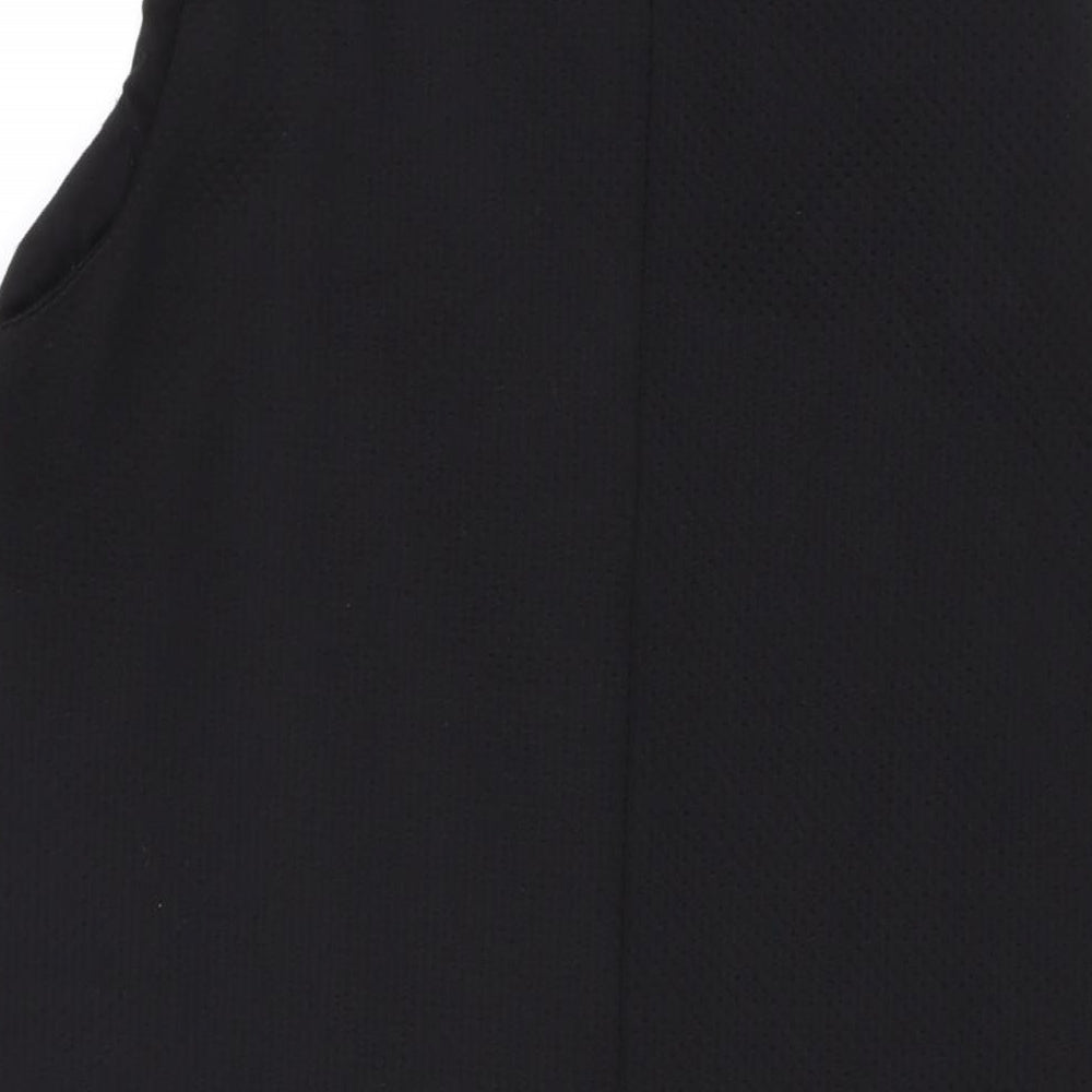 Dorothy Perkins Womens Black Viscose Tank Dress Size 12 Round Neck Button