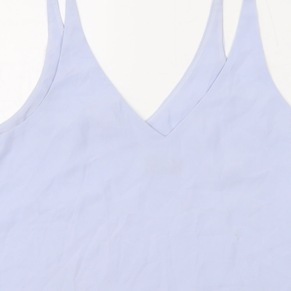 Topshop Womens Blue Polyester Basic Tank Size 10 V-Neck