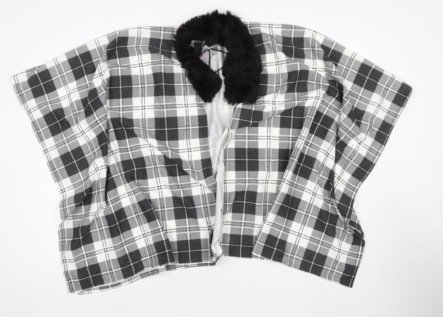 Charmine Womens Black Check Polyester Shawl/Wrap