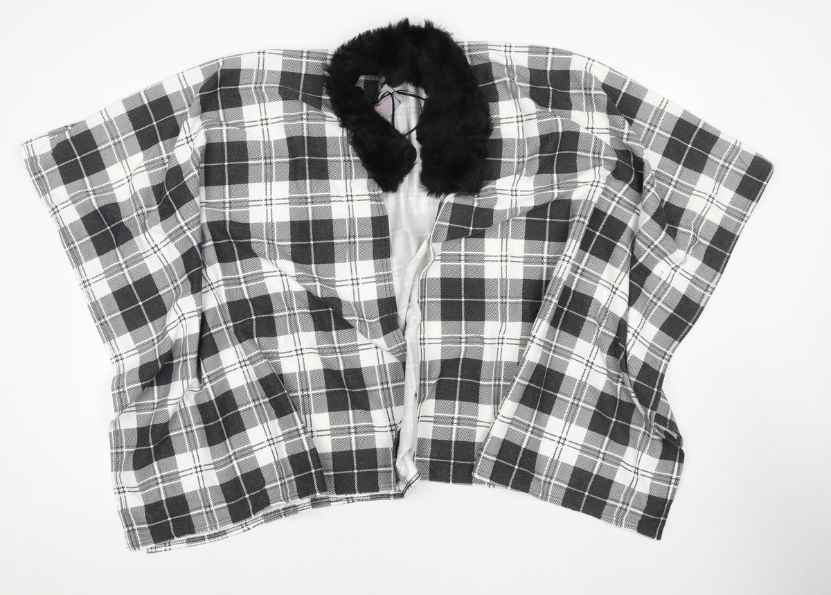 Charmine Womens Black Check Polyester Shawl/Wrap