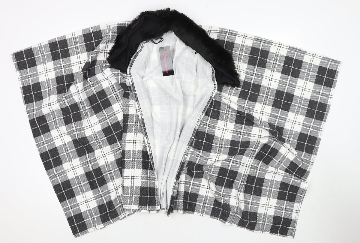 Charmine Womens Black Check Polyester Shawl/Wrap