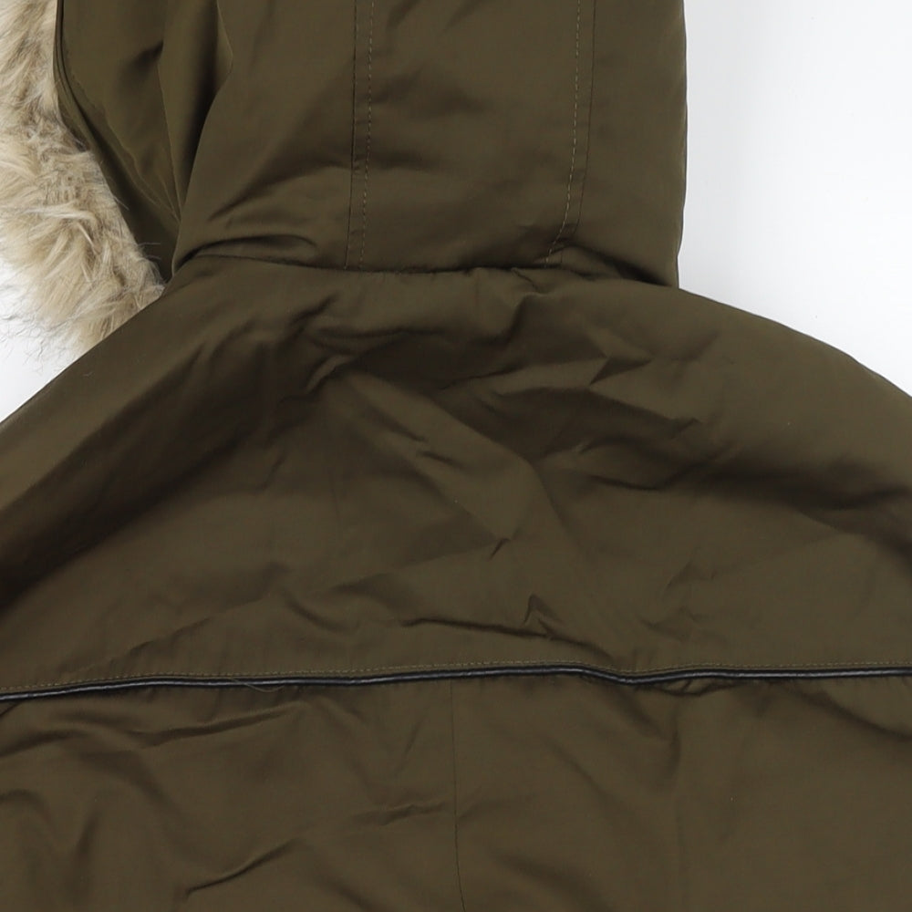 Zara Womens Green Jacket Coat Size M Zip