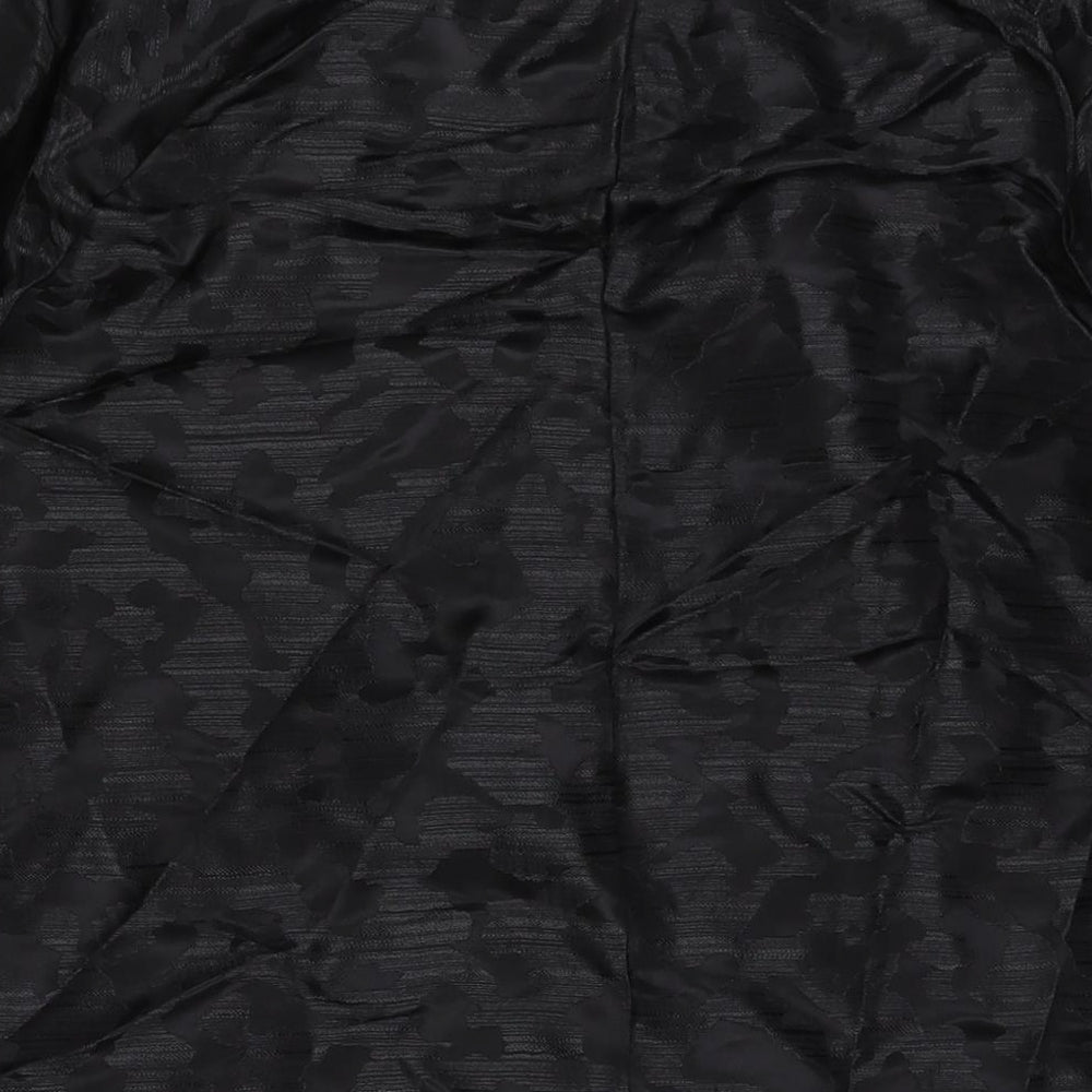 Marks & Spencer Womens Black Polyester A-Line Size 16 Round Neck Button