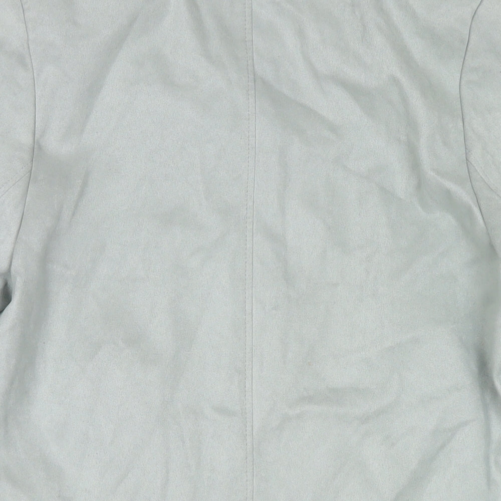 Marks & Spencer Womens Blue Overcoat Coat Size 10 Button - Suede Type