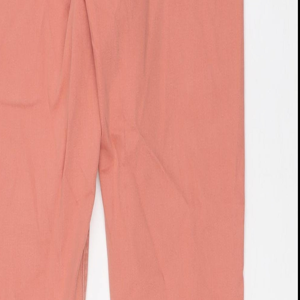 Marks & Spencer Womens Orange Cotton Skinny Jeans Size 10 L28 in Regular Zip