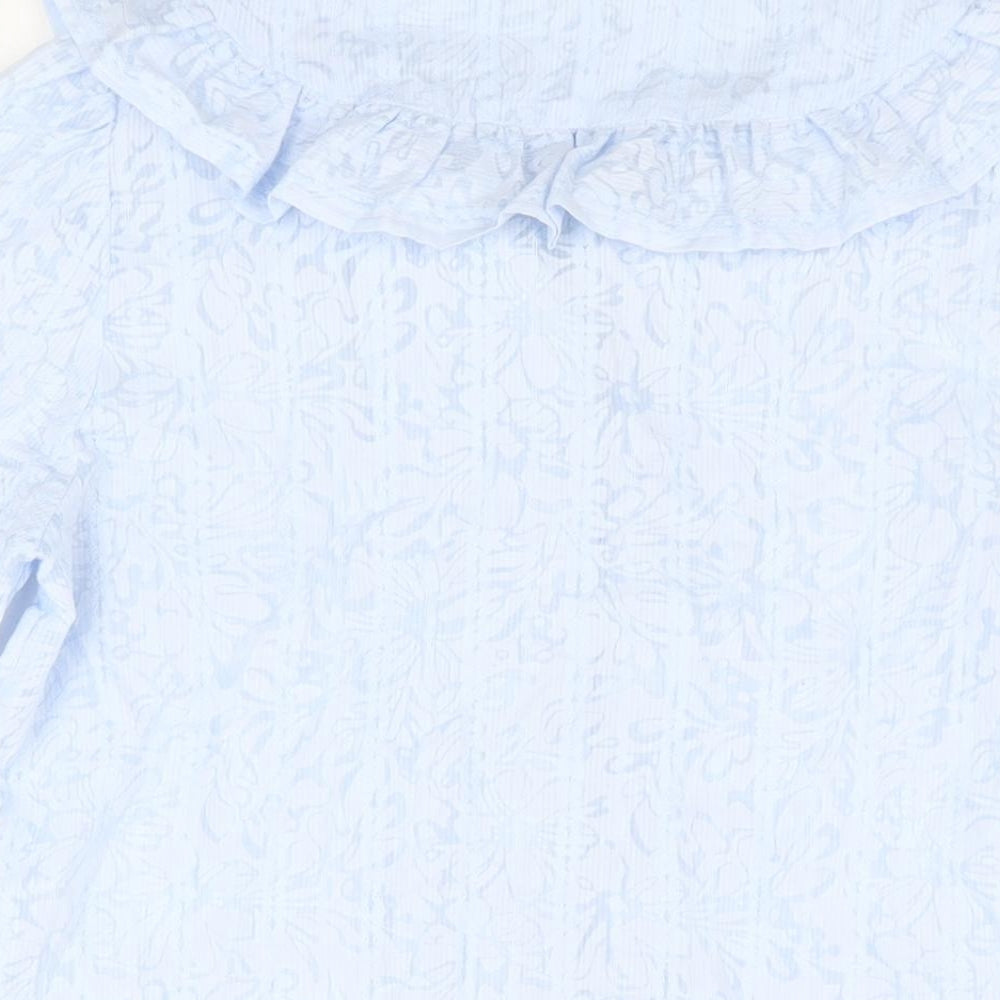 Eifini Womens Blue Polyester Basic Button-Up Size M Collared
