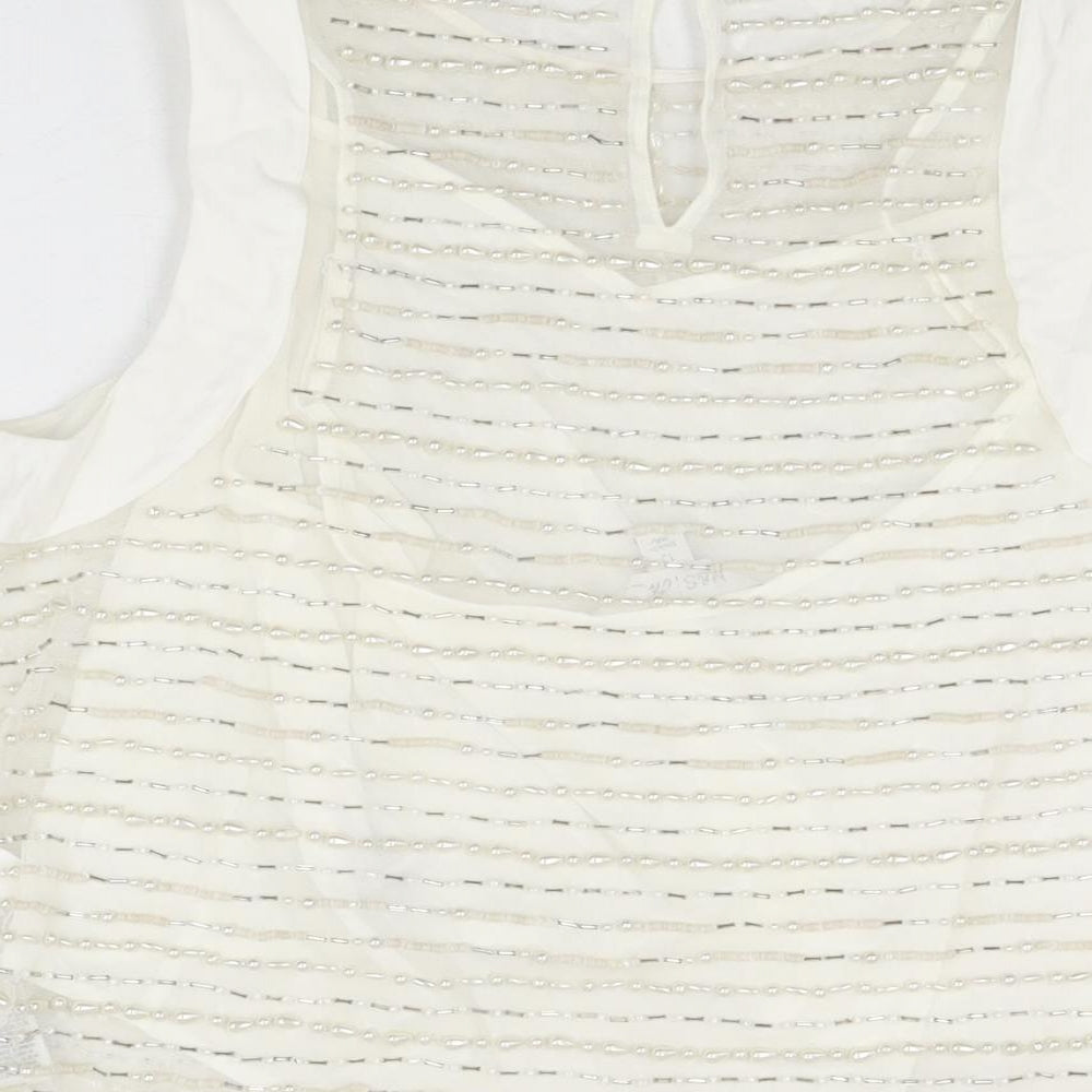 Marks & Spencer Womens White Polyester Basic T-Shirt Size 12 Round Neck