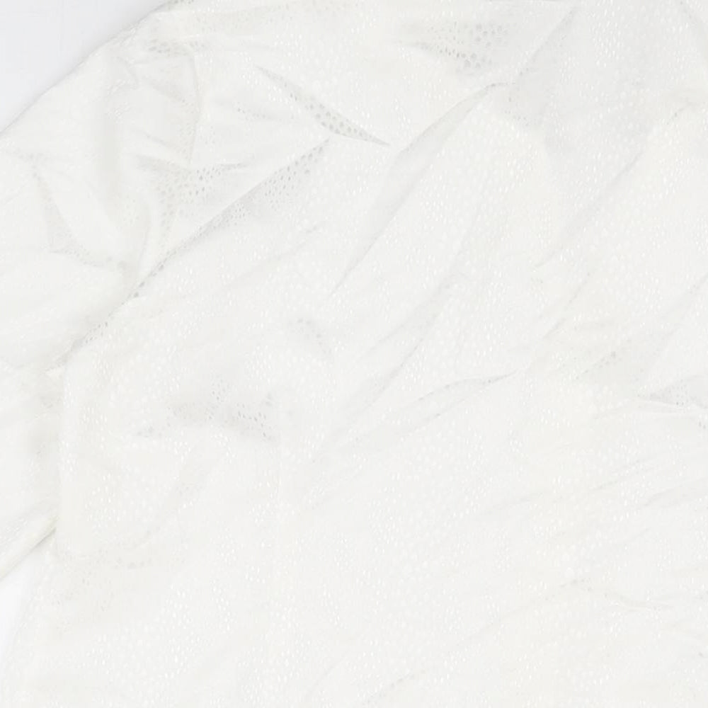 Bonmarché Womens White Polyester Basic Button-Up Size 12 Collared