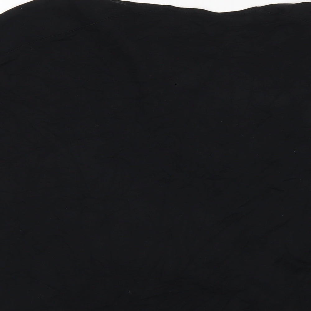 Marks & Spencer Womens Black Geometric Viscose Basic T-Shirt Size 8 Round Neck