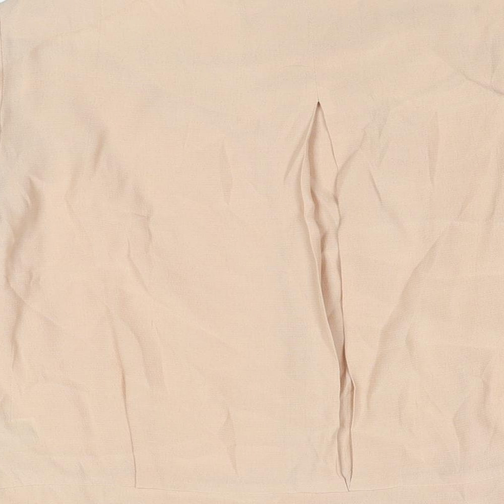Marks & Spencer Womens Pink Viscose Basic Blouse Size 16 Round Neck
