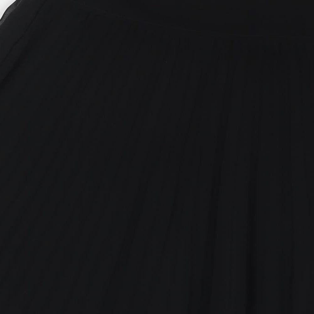 Planet Womens Black Polyester Pleated Skirt Size 8 Zip