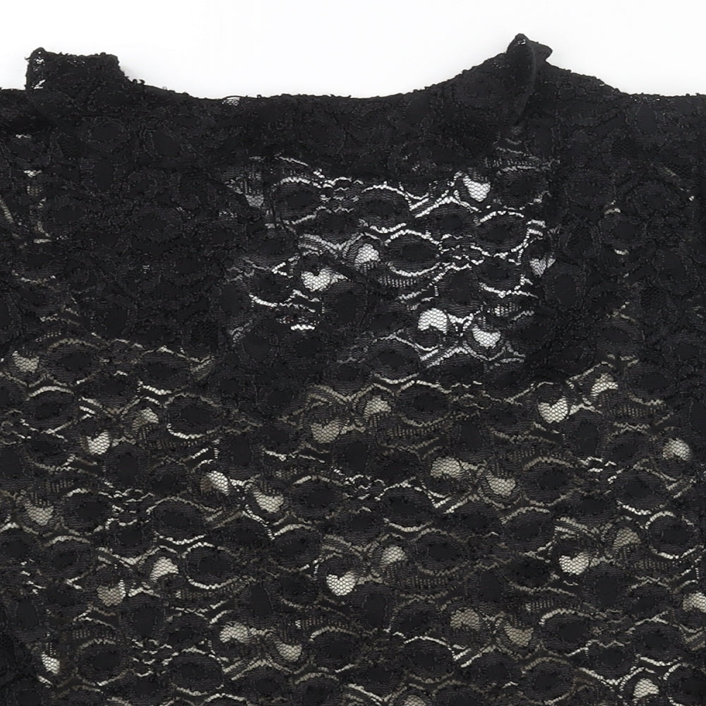Wrapt Womens Black Nylon Wrap Blouse Size 20 V-Neck