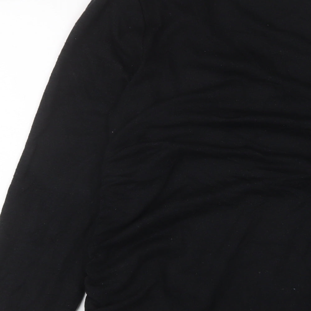 Gap Womens Black Polyester Basic T-Shirt Size S Crew Neck