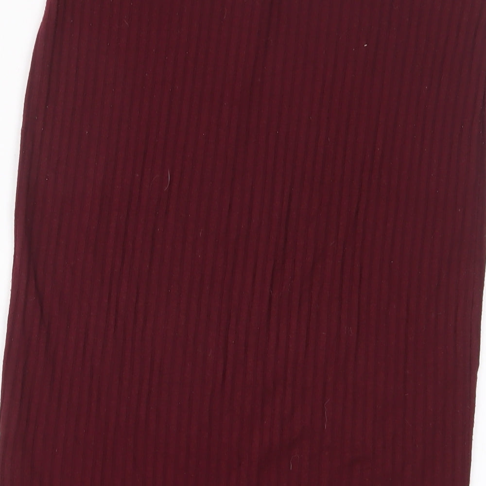 FOREVER 21 Womens Red Polyester A-Line Skirt Size L