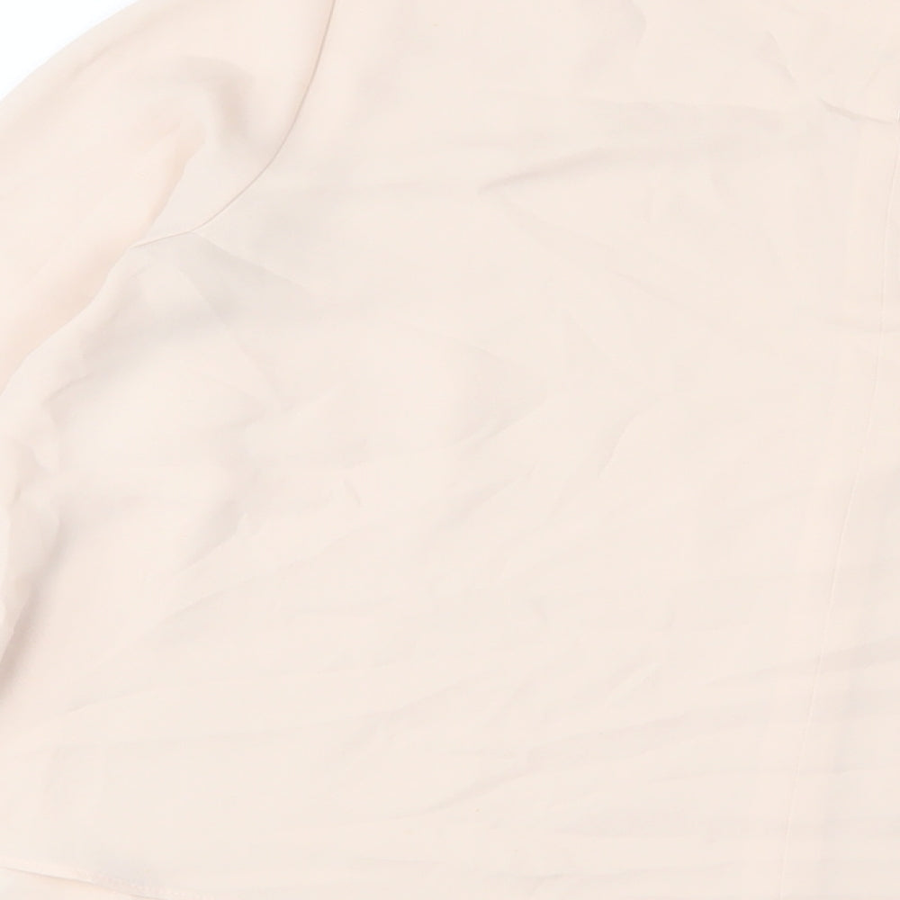 Marks & Spencer Womens Pink Polyester Basic Blouse Size 8 Crew Neck