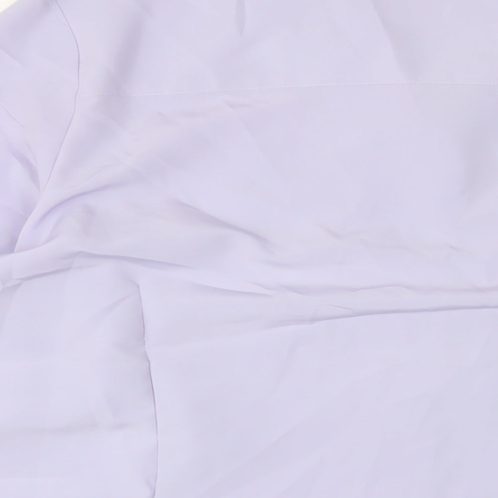Lyndella Womens Purple Polyester Basic Button-Up Size 22 Collared - Embroidered