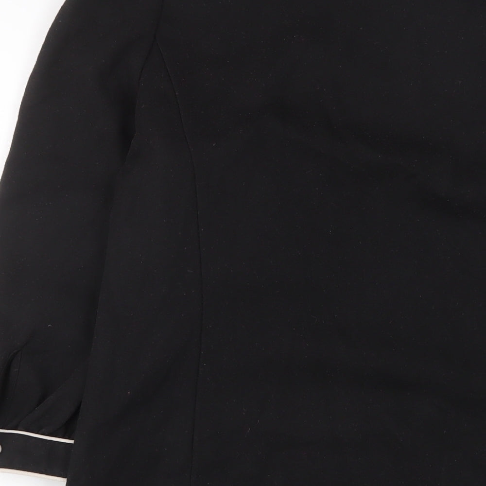 NEXT Womens Black Polyester A-Line Size 12 Scoop Neck Zip