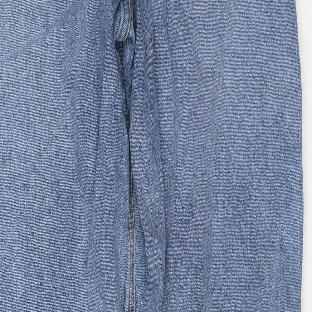 Collusion Mens Blue Cotton Straight Jeans Size 28 in L32 in Regular Zip