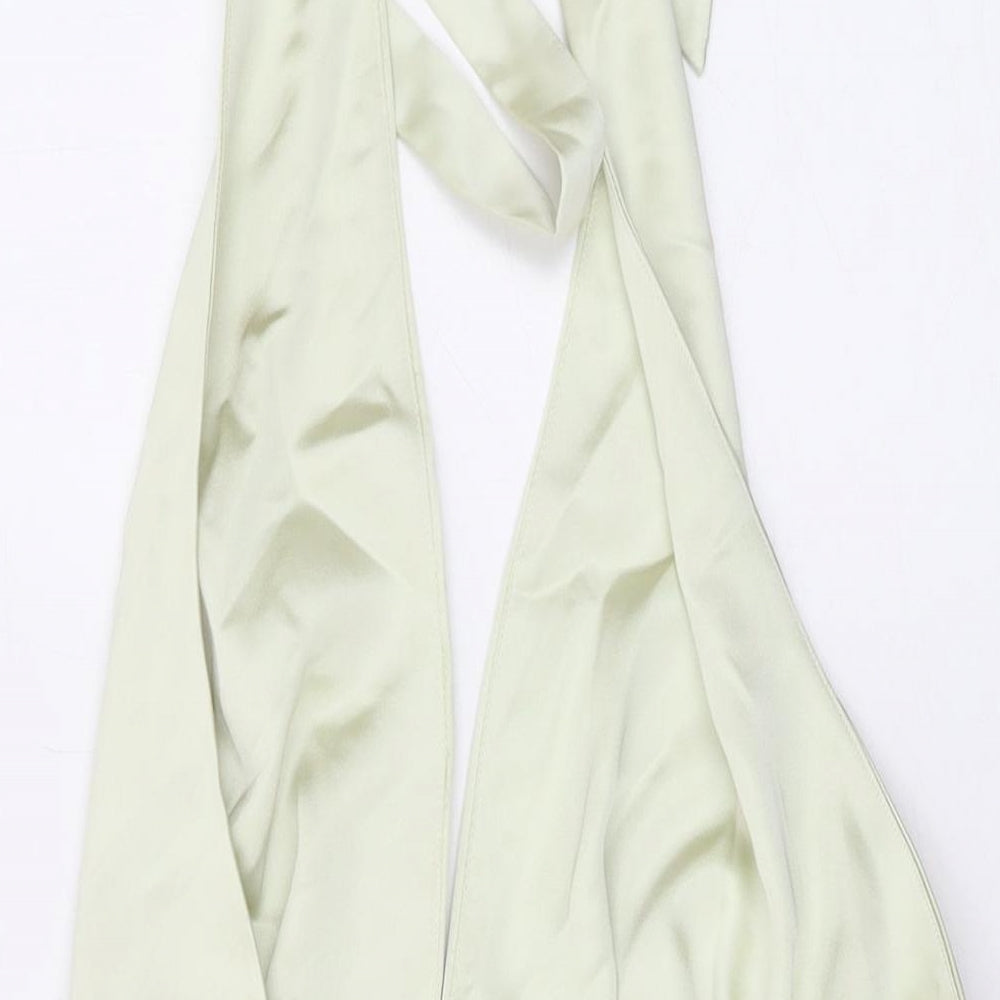 Zara Womens Green Polyester Mini Size M Halter Zip