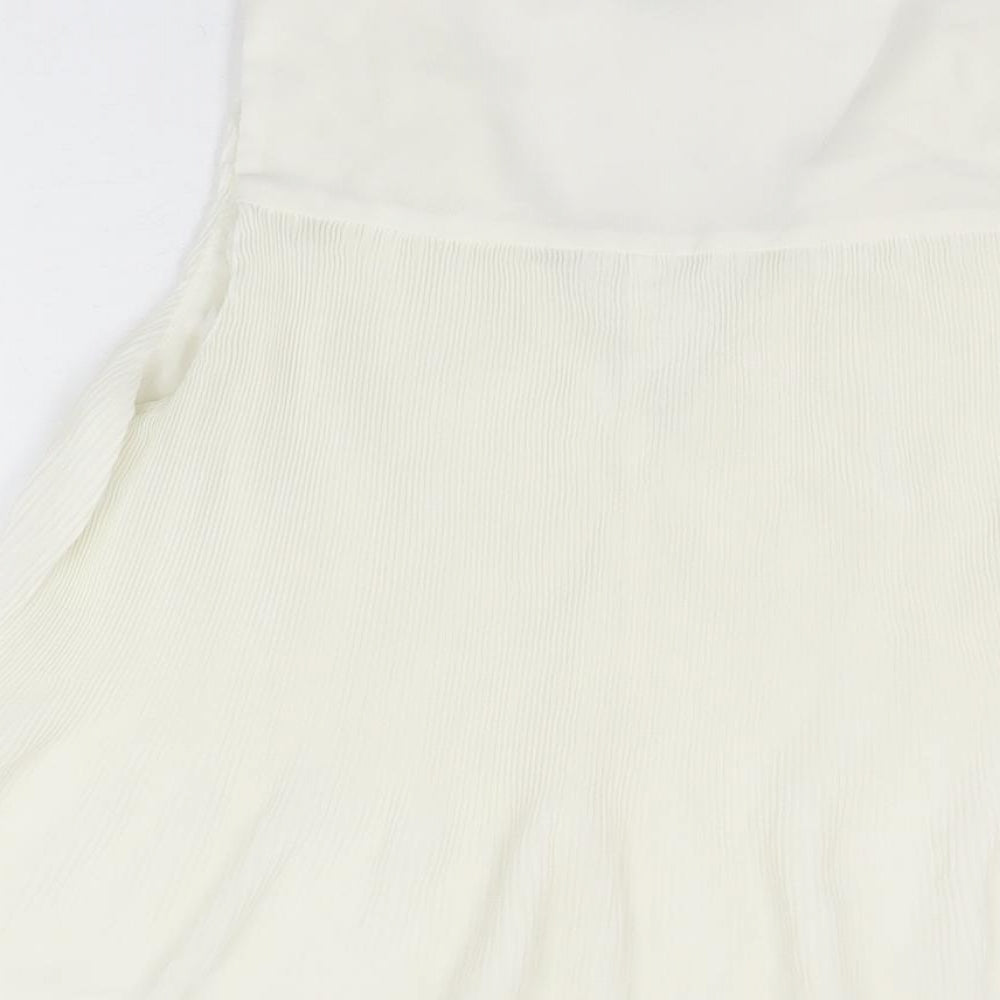 H&M Womens Ivory Polyester Basic Blouse Size S V-Neck