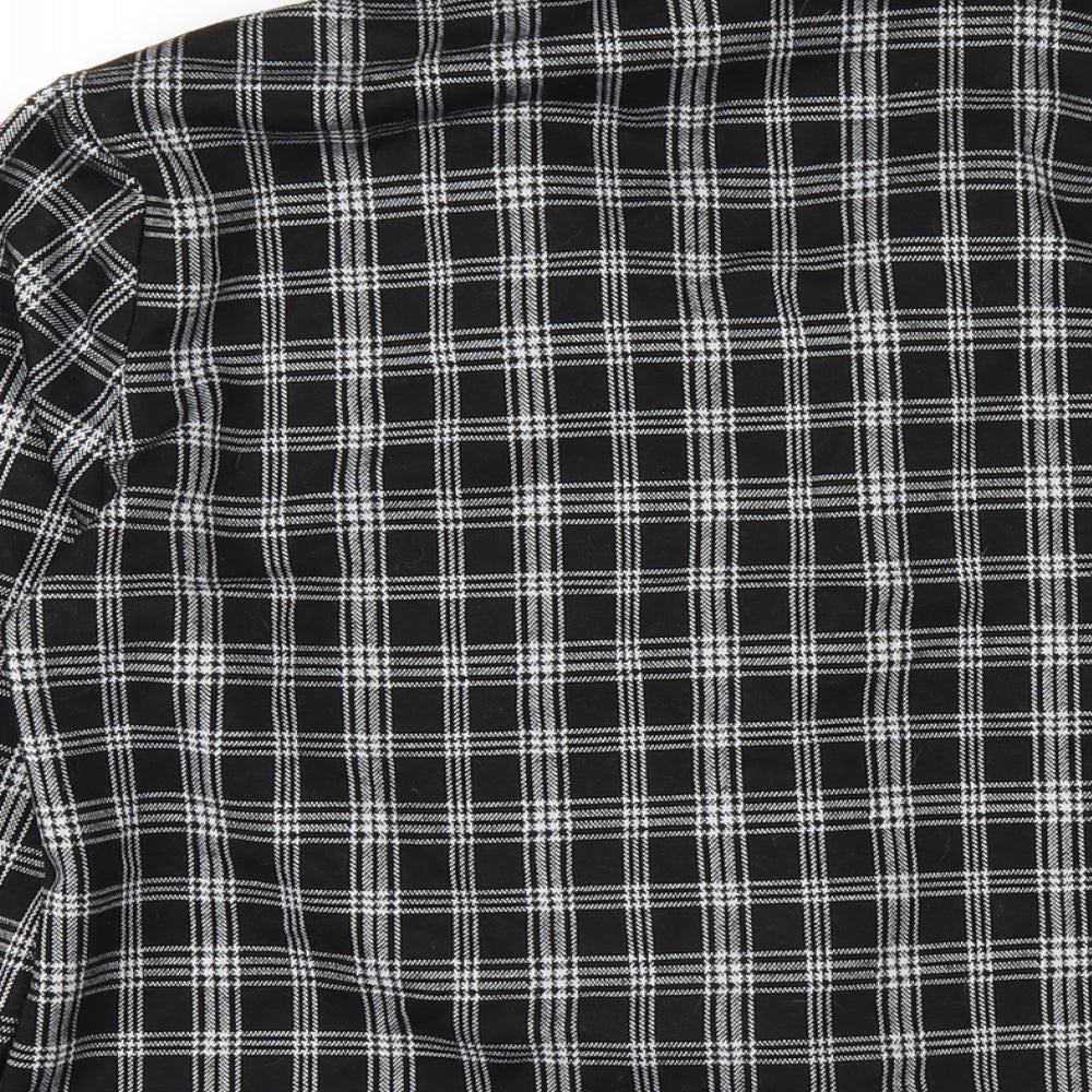 New Look Womens Black Plaid Jacket Blazer Size 12