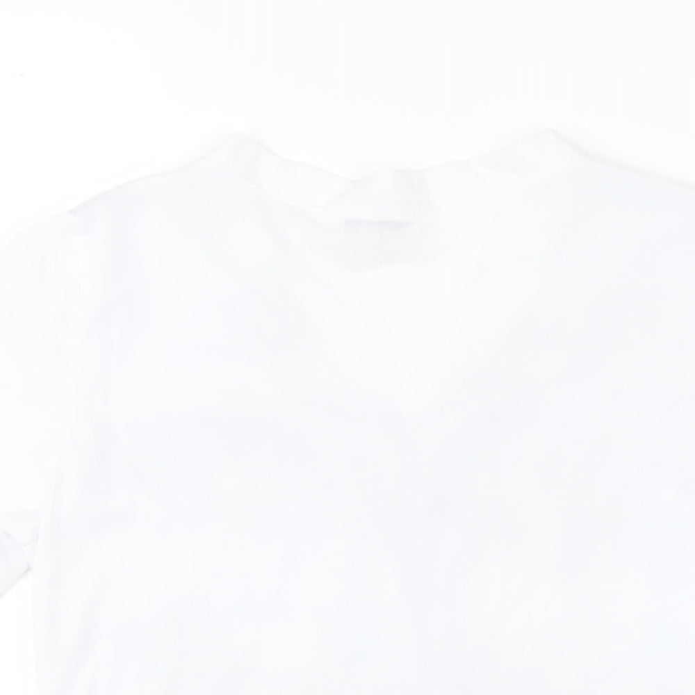 Paramour Womens White Polyester Basic T-Shirt Size M V-Neck - Studded Neckline
