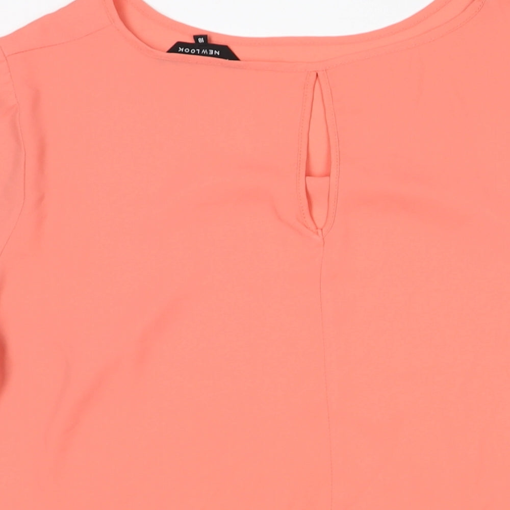 New Look Womens Pink Polyester Basic Blouse Size 18 Round Neck - Vented Back