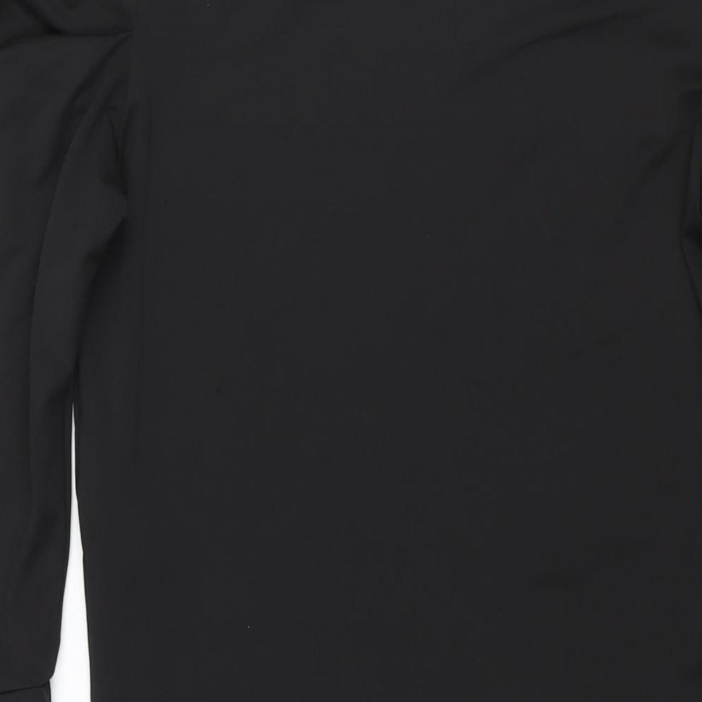 VILA Womens Black Polyester Shift Size S Round Neck Pullover - Rouched Sleeve