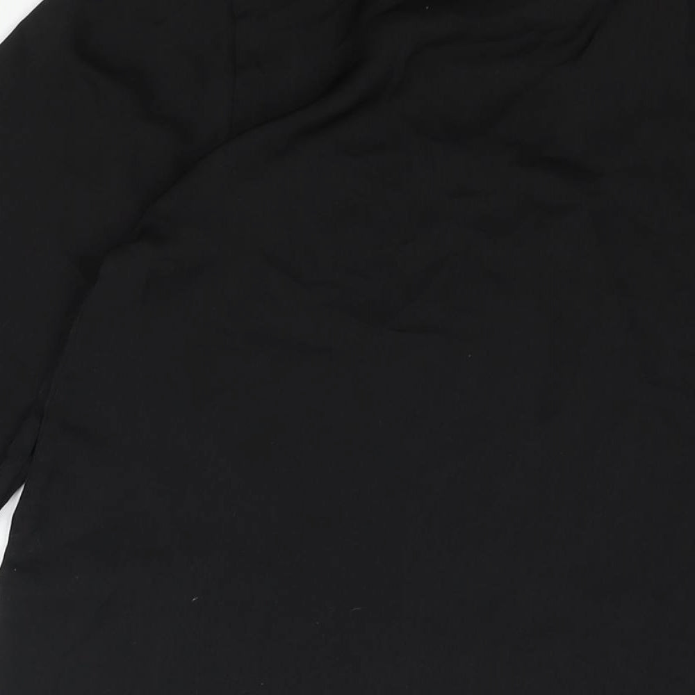 New Look Womens Black Polyester Basic Blouse Size 8 V-Neck - Bow