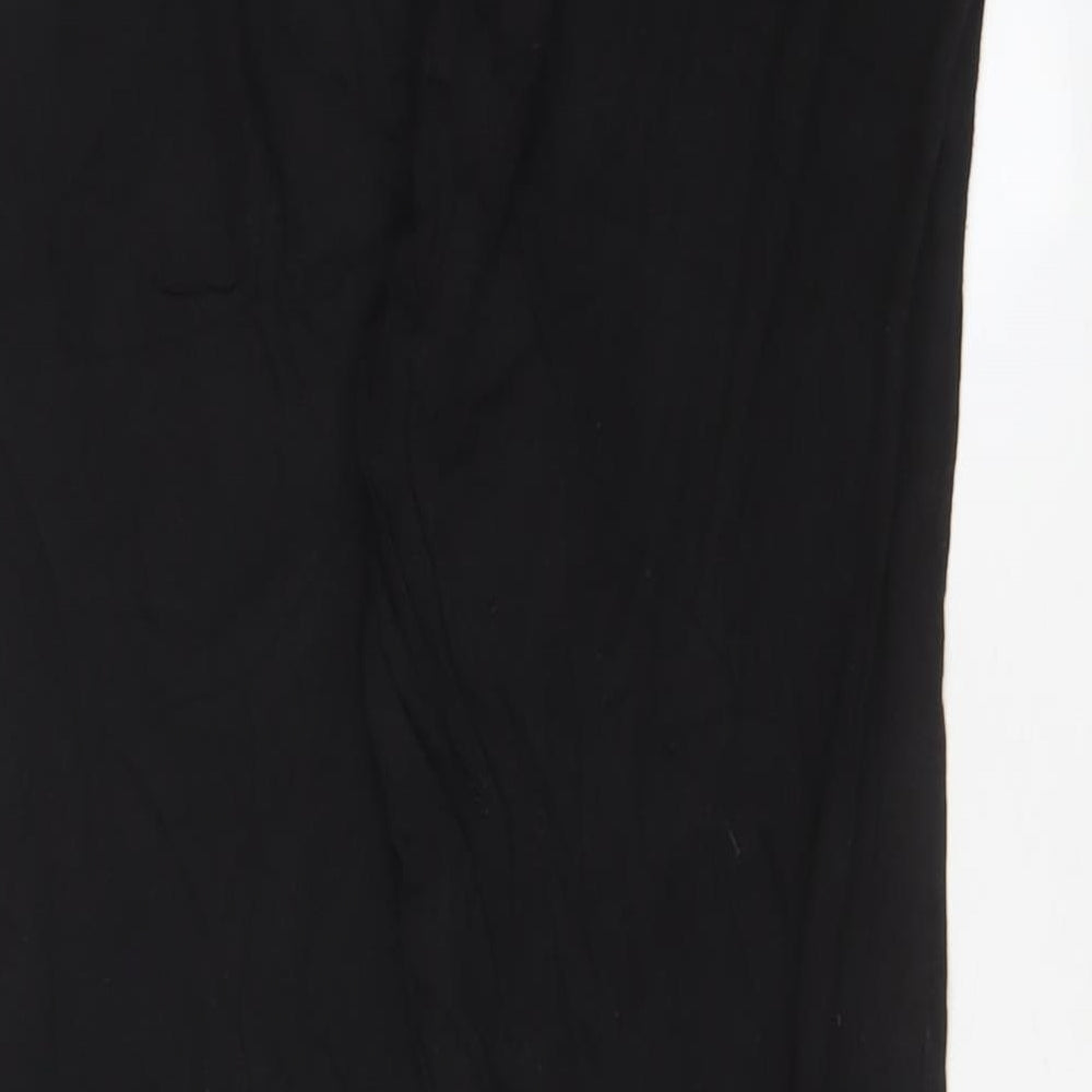 H&M Womens Black Viscose Trousers Size S L28 in Regular