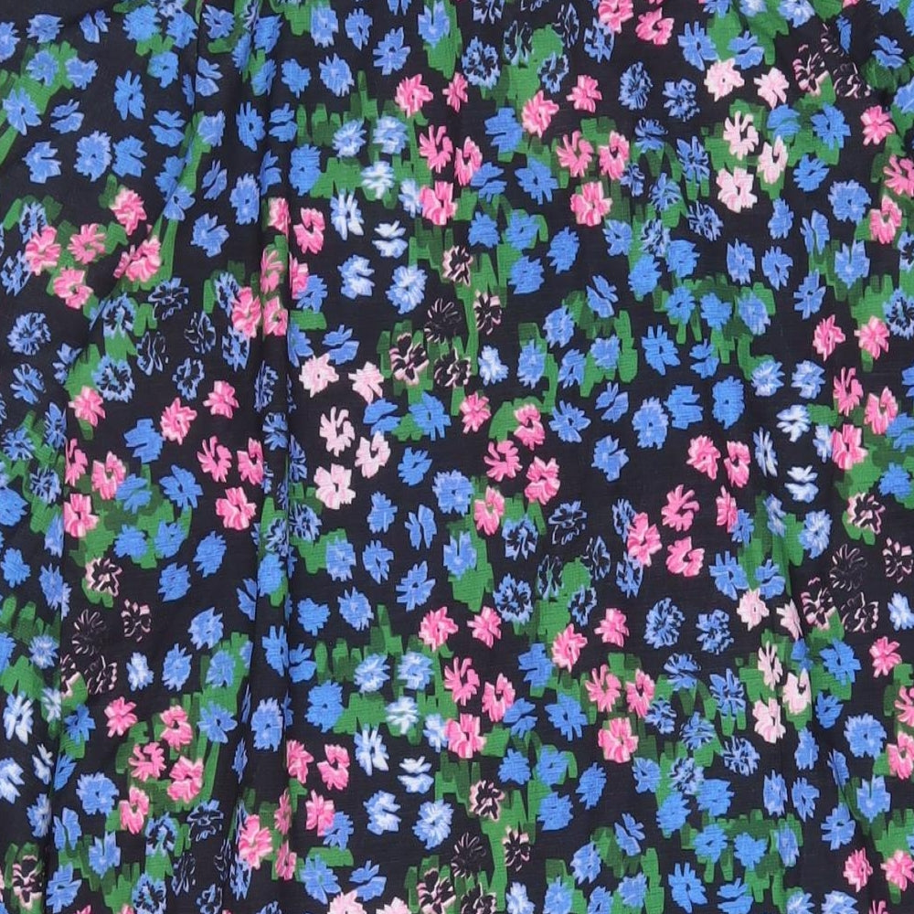 ASOS Womens Multicoloured Floral Polyester A-Line Size 10 Round Neck Tie - Keyhole neck