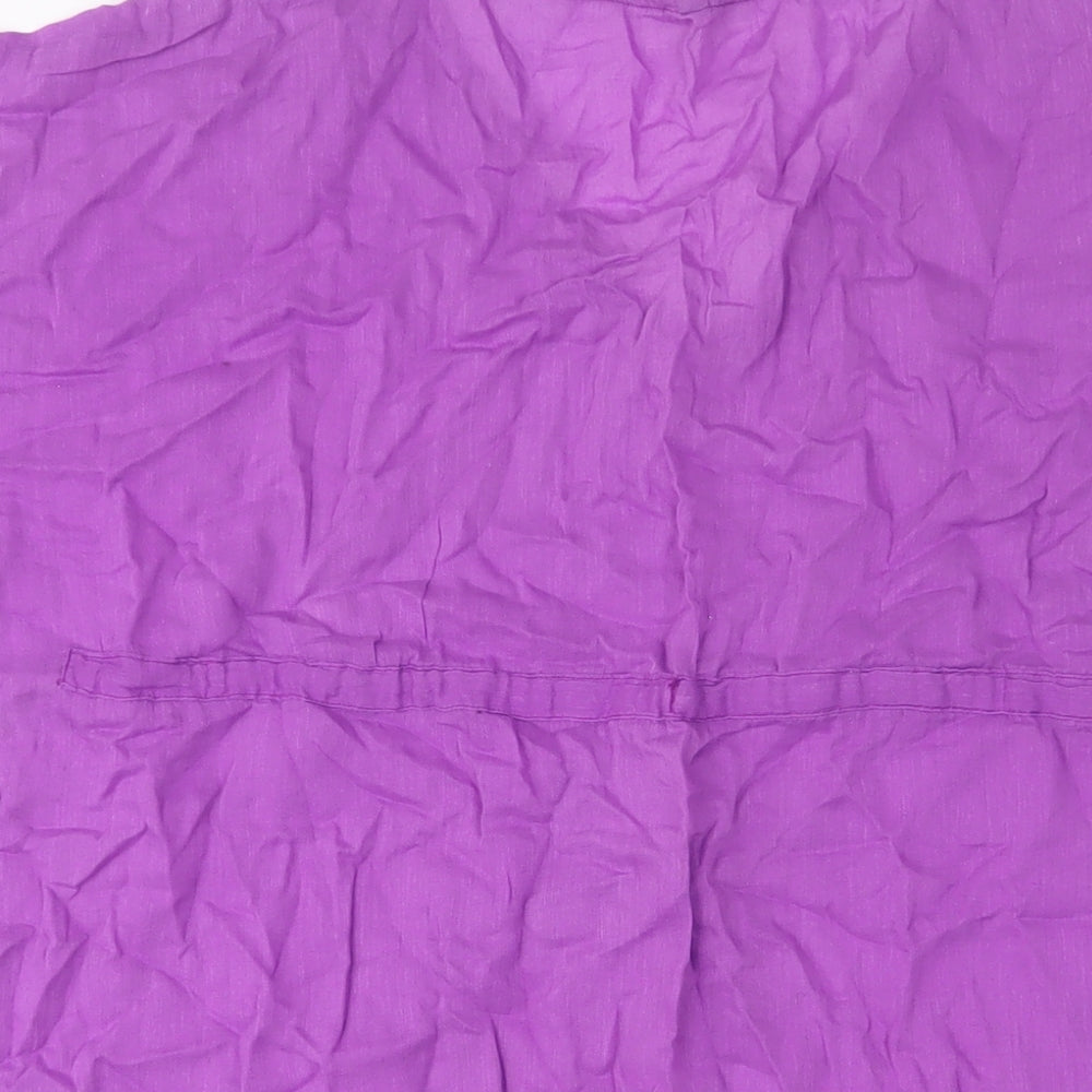 BHS Womens Purple Cotton Basic T-Shirt Size 8 V-Neck