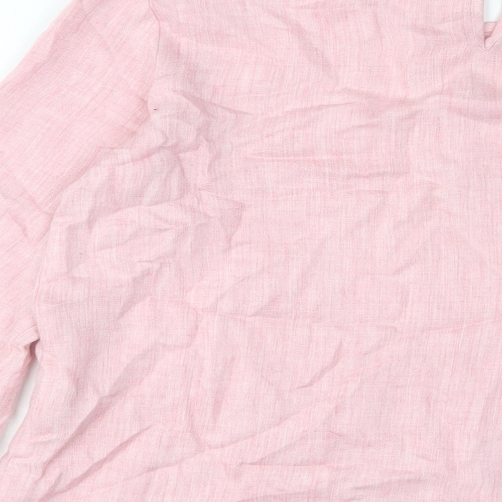 Defacto Womens Pink Viscose Basic Blouse Size S Crew Neck