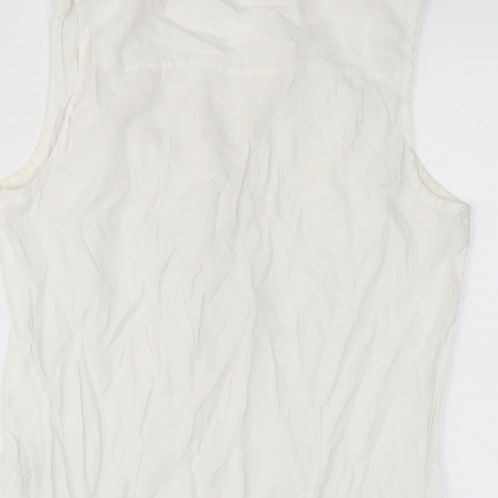 NEXT Womens White Viscose Basic Tank Size 6 V-Neck