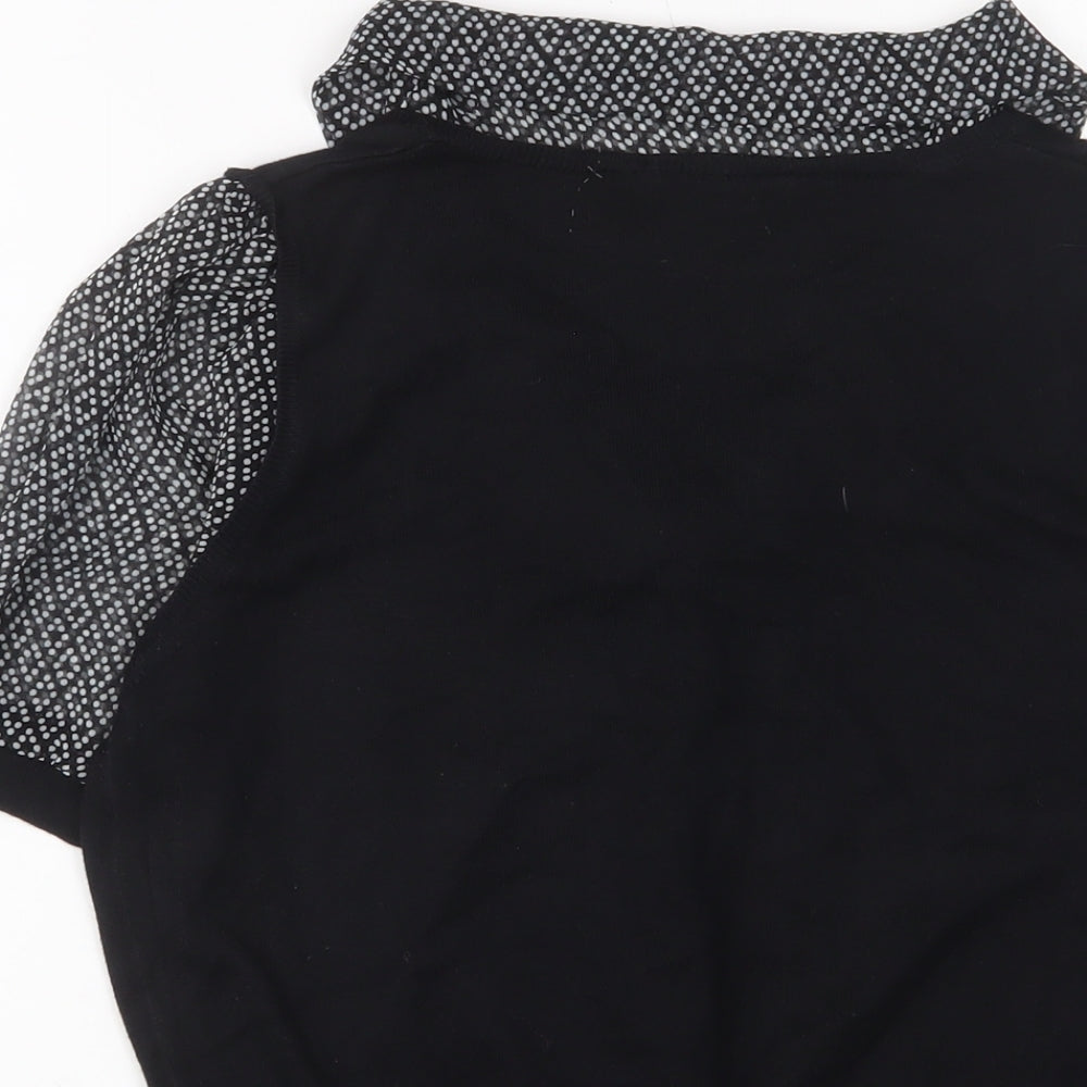 Marks & Spencer Womens Black Collared Polyester Pullover Jumper Size 14