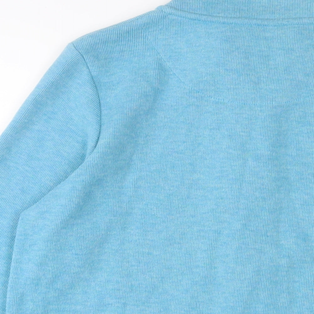 DASH Womens Blue Cotton Full Zip Sweatshirt Size 14 Zip