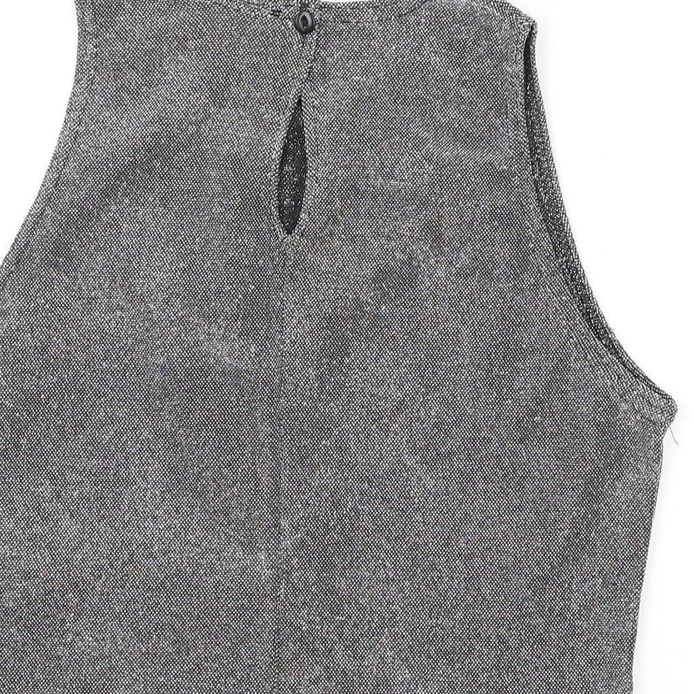 Q'Dos Womens Silver Polyester Basic Tank Size 14 Round Neck