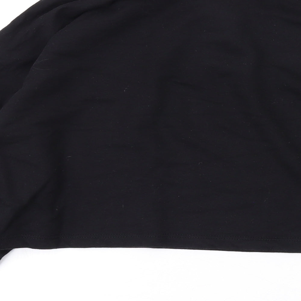 ASOS Womens Black Cotton Pullover Sweatshirt Size 6 Zip