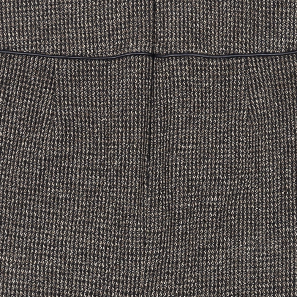 Zara Womens Brown Polyester Straight & Pencil Skirt Size XL Zip