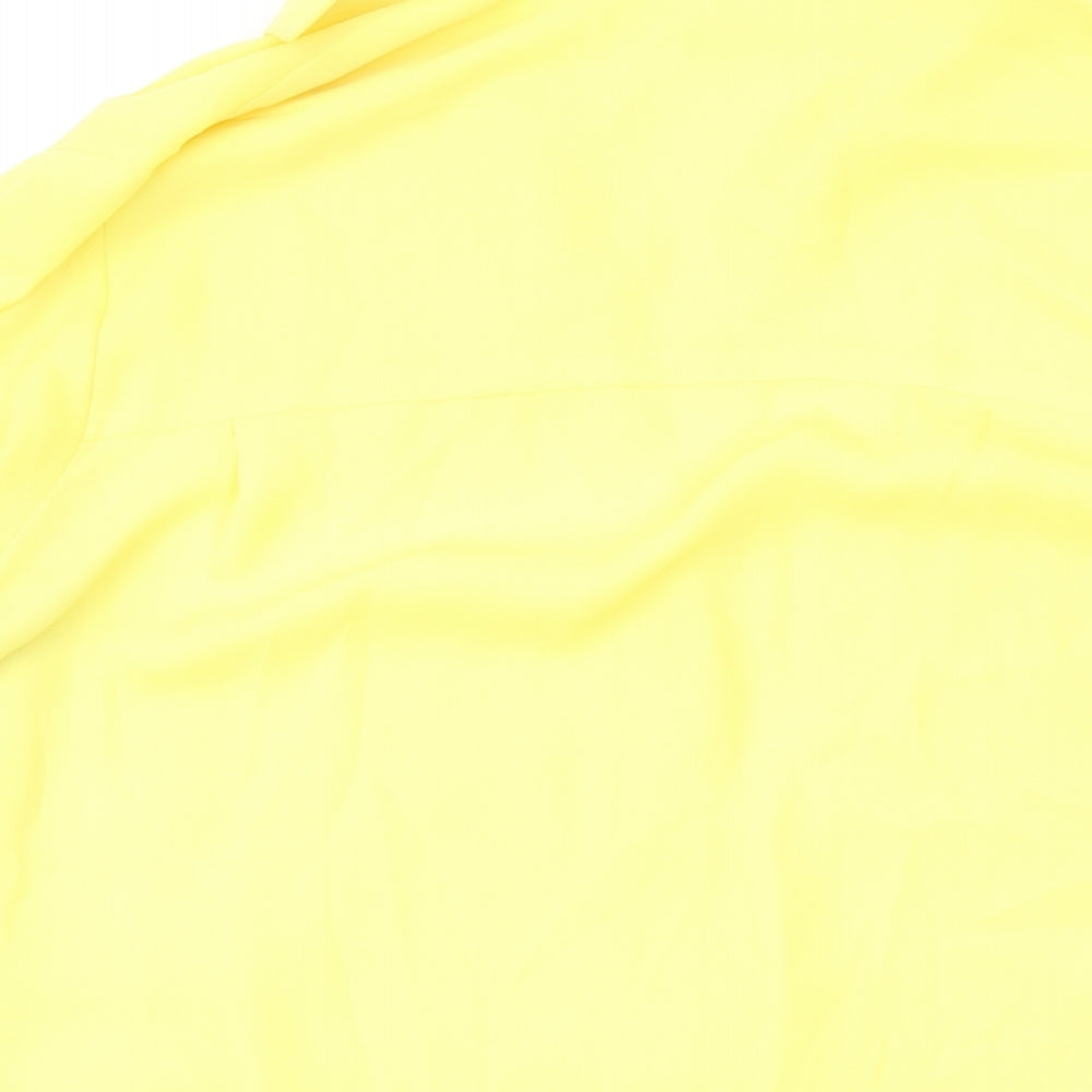 Marks & Spencer Womens Yellow Polyester Basic Button-Up Size 12 Collared
