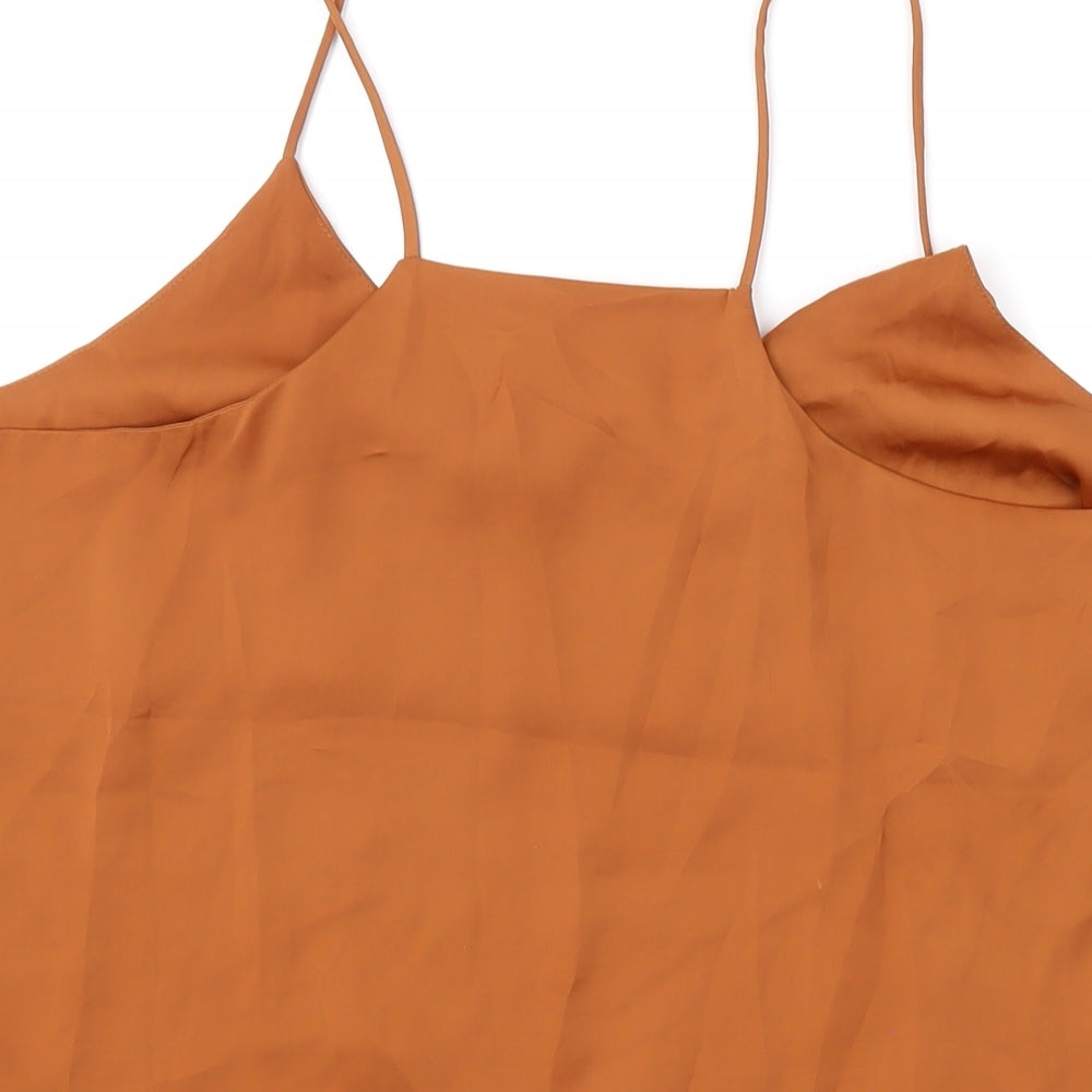 H&M Womens Brown Polyester Camisole Tank Size 14 V-Neck