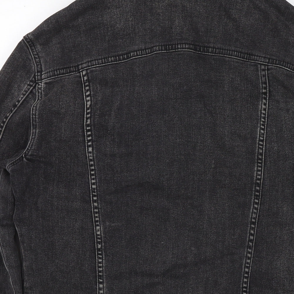 River Island Womens Black Jacket Size S Button