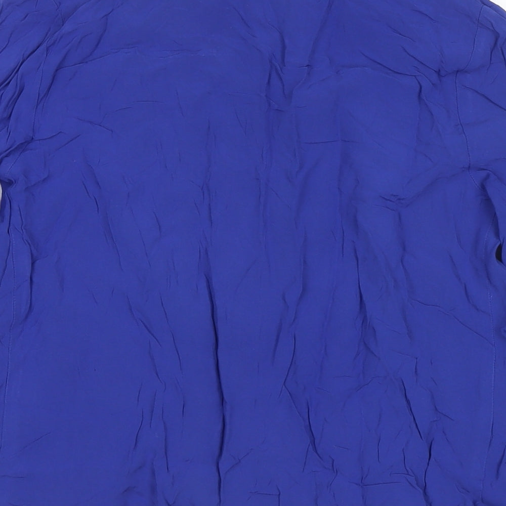 La Redoute Womens Blue Viscose Basic Blouse Size 10 V-Neck
