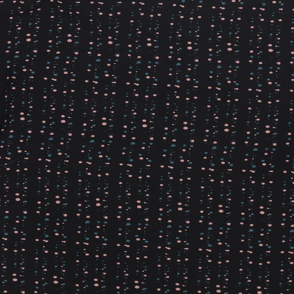 JDY Womens Black Polka Dot Polyester Basic Blouse Size 10 Round Neck