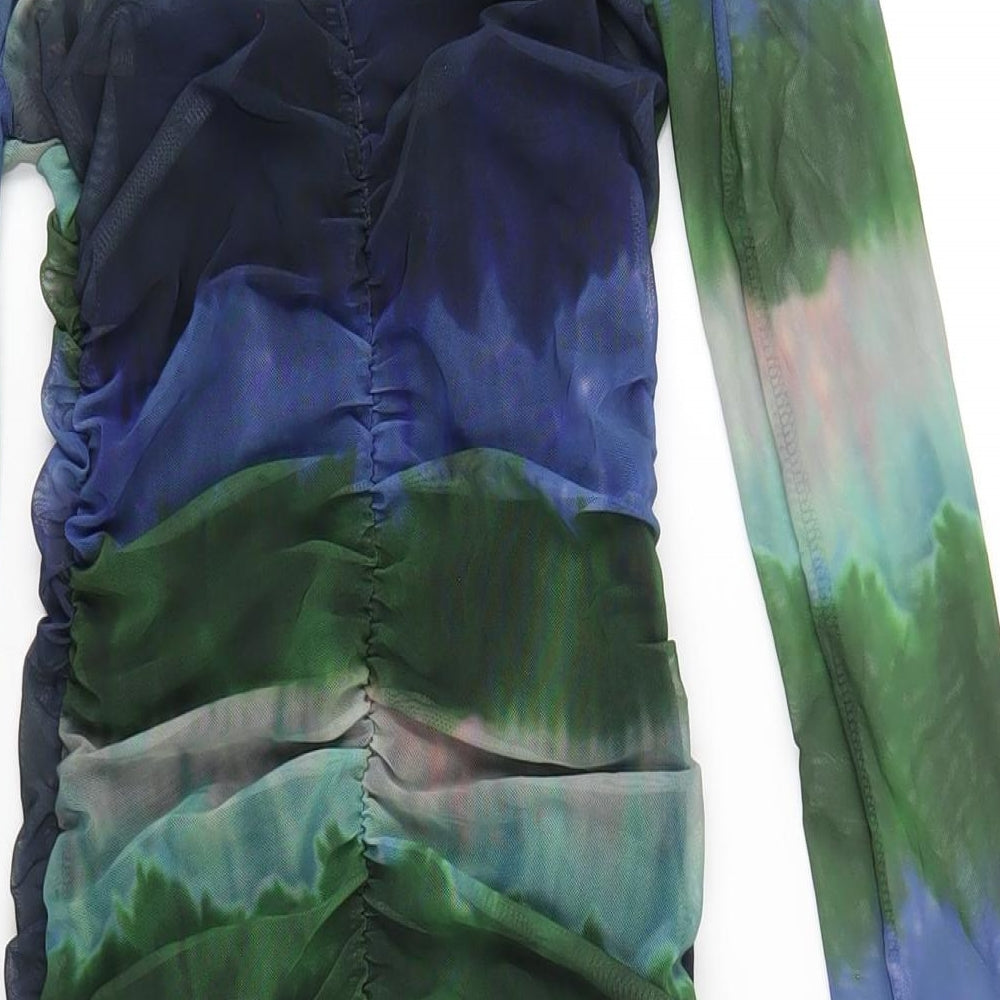 Stradivarius Womens Multicoloured Tie Dye Polyester Mini Size S Round Neck Pullover