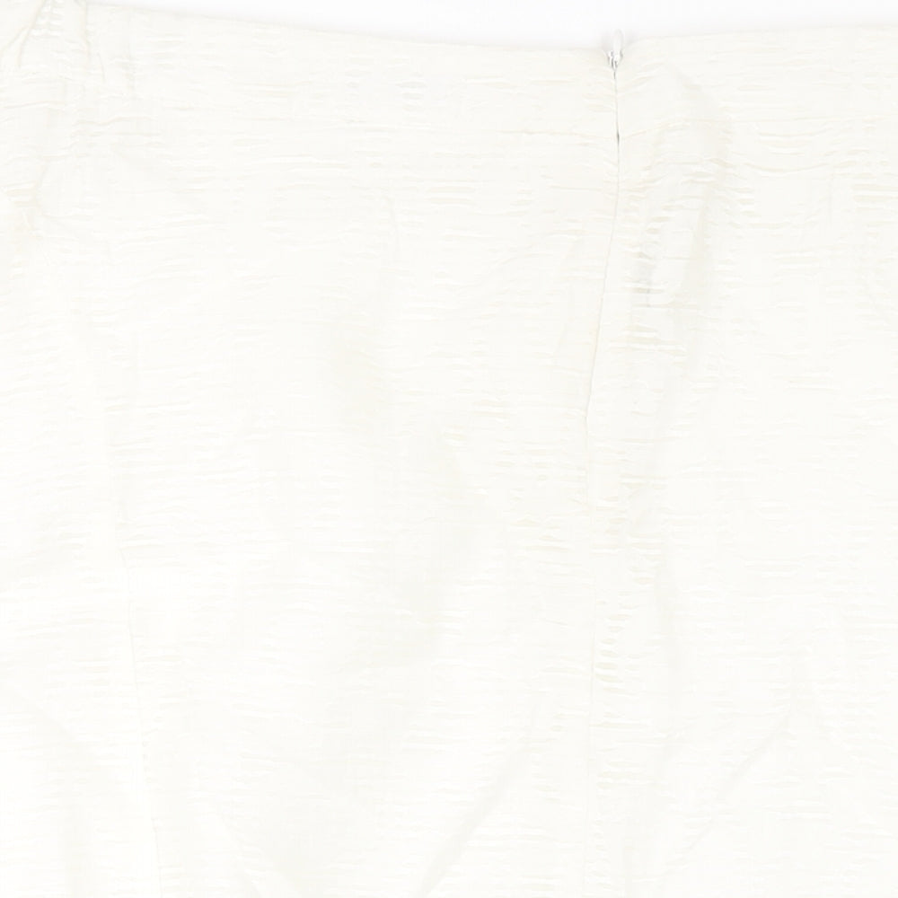 Classics Womens Ivory Viscose A-Line Skirt Size 22 Zip