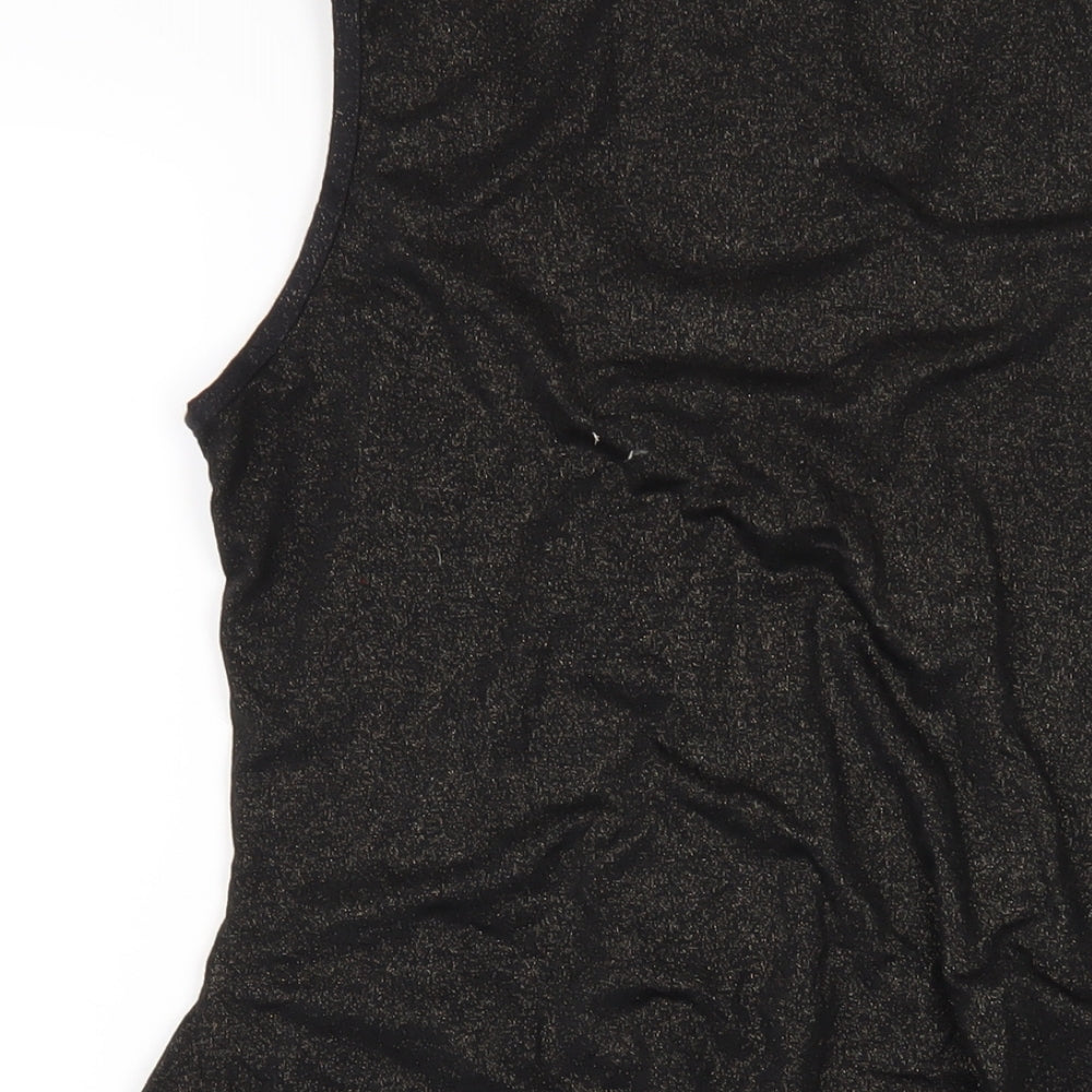 Red Herring Womens Black Polyester A-Line Size 12 Scoop Neck Pullover - Beaded Neckline