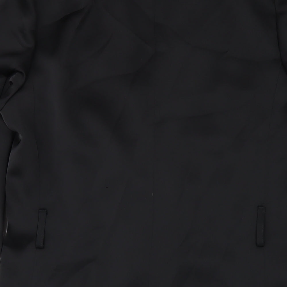 H&M Womens Black Polyester Jacket Dress Size 12 Collared Snap